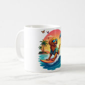 Surf Pup 🏄‍♂️ Golden Retriever Beach Mug Koffiemok (Voorkant links)