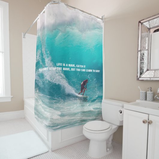 Surf Quote Douchegordijn (In situ)