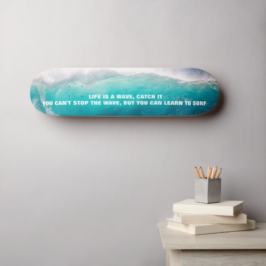 SURF QUOTE PERSOONLIJK SKATEBOARD (Muurkunst (Horizontaal))