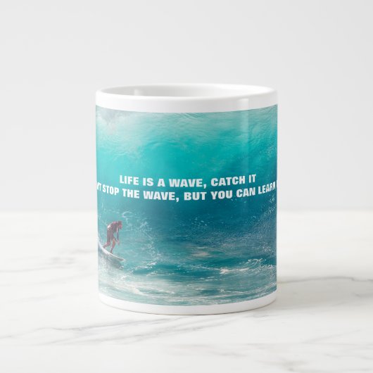 SURF QUOTE POSTER Two-Tone Candy Jar Grote Koffiekop (Voorkant)