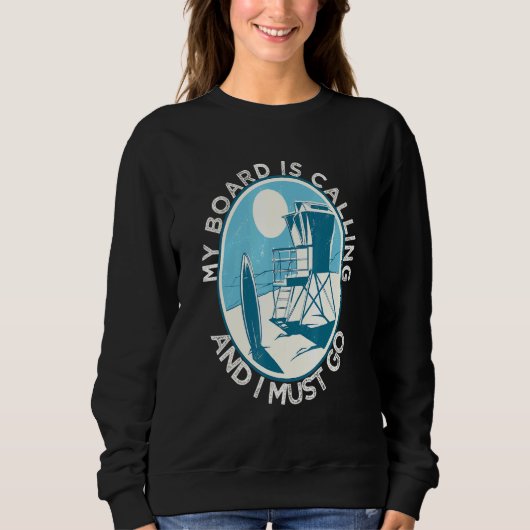 Surf Quotes Jeugd Retro Surfer Zonsondergang Trui (Voorkant)