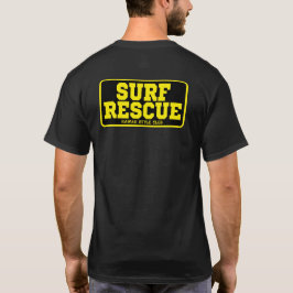 SURF RESCUE BLK  back print T-shirt