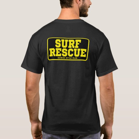 SURF RESCUE BLK back print T-shirt (Achterkant)