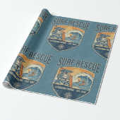 Surf Rescue Lifeguard Patrol Est 1950 Cadeaupapier (Uitgerold)