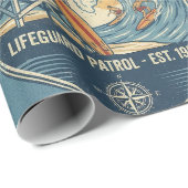 Surf Rescue Lifeguard Patrol Est 1950 Cadeaupapier (Rol Hoek)