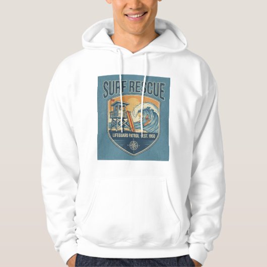 Surf Rescue Lifeguard Patrol Est 1950 Hoodie (Voorkant)