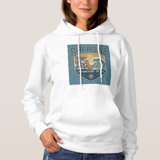 Surf Rescue Lifeguard Patrol Est 1950 Hoodie (Voorkant)