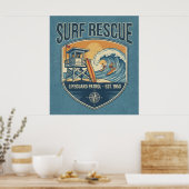 Surf Rescue Lifeguard Patrol Est 1950 Poster (Keuken)