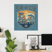 Surf Rescue Lifeguard Patrol Est 1950 Poster (Thuiskantoor)