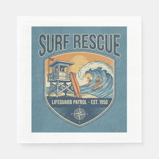 Surf Rescue Lifeguard Patrol Est 1950 Servet (Voorkant)