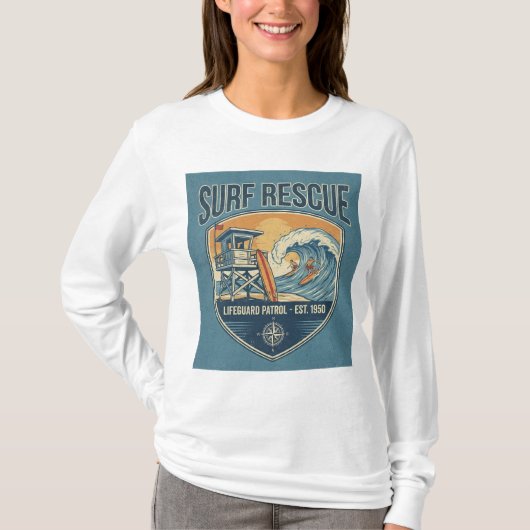 Surf Rescue Lifeguard Patrol Est 1950 T-shirt (Voorkant)