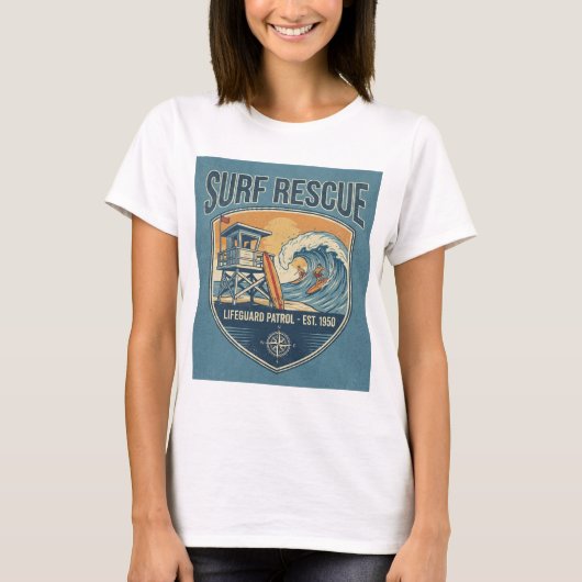 Surf Rescue Lifeguard Patrol Est 1950 T-shirt (Voorkant)