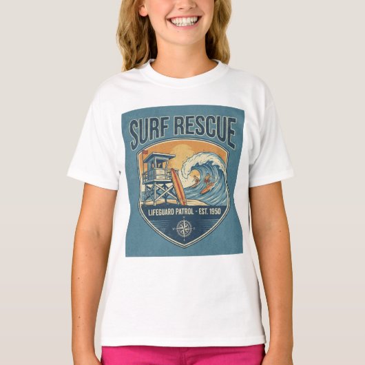 Surf Rescue Lifeguard Patrol Est 1950 T-shirt (Voorkant)