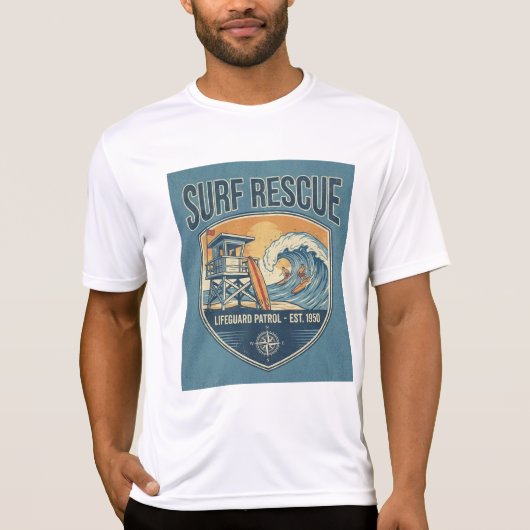 Surf Rescue Lifeguard Patrol Est 1950 T-shirt (Voorkant)