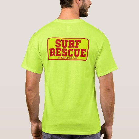 SURF RESCUE RED back print T-shirt (Achterkant)