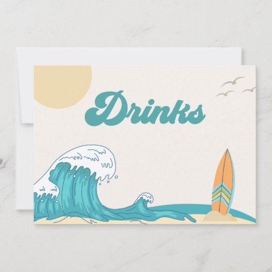 Surf Restroom Party Sign | SURVEN KAART (Voorkant)