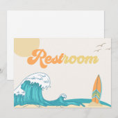 Surf Restroom Party Sign | SURVEN KAART (Voorkant / Achterkant)