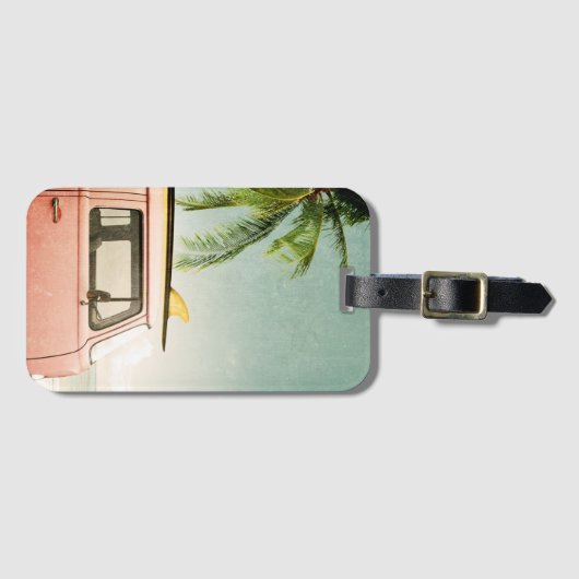 Surf Retro | Beach Bagagelabel (Voorkant (horizontaal))