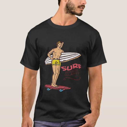 Surf Rhode Island Surfboard 60s 70s 80s T-shirt (Voorkant)