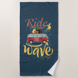 Surf Ride the Wave Beach Towel Strandlaken