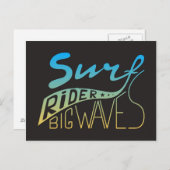 Surf Rider Big Waves Briefkaart (Voorkant / Achterkant)