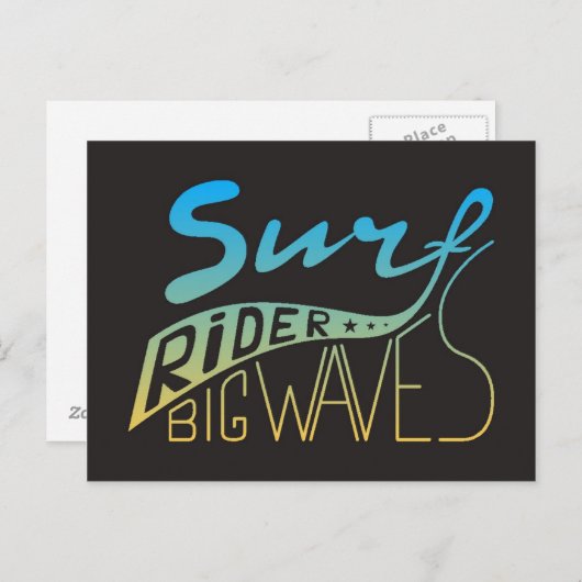 Surf Rider Big Waves Briefkaart (Voorkant / Achterkant)