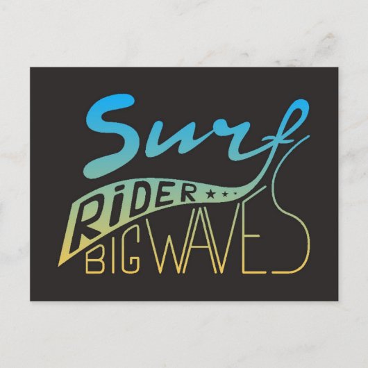 Surf Rider Big Waves Briefkaart (Voorkant)