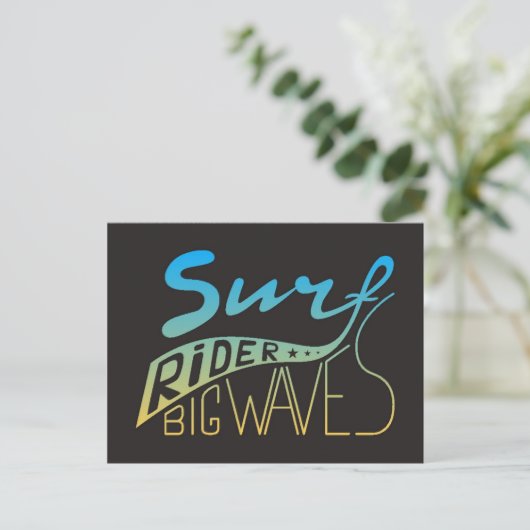 Surf Rider Big Waves Briefkaart (Staand voorkant)