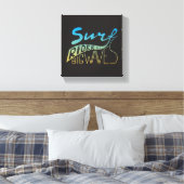 Surf Rider Big Waves Canvas Afdruk (Insitu (Slaapkamer))