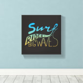 Surf Rider Big Waves Canvas Afdruk (Insitu (Houten vloer))