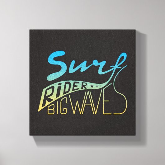 Surf Rider Big Waves Canvas Afdruk (Voorkant)