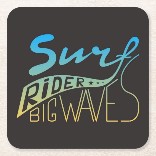 Surf Rider Big Waves Kartonnen Onderzetters (Voorkant)
