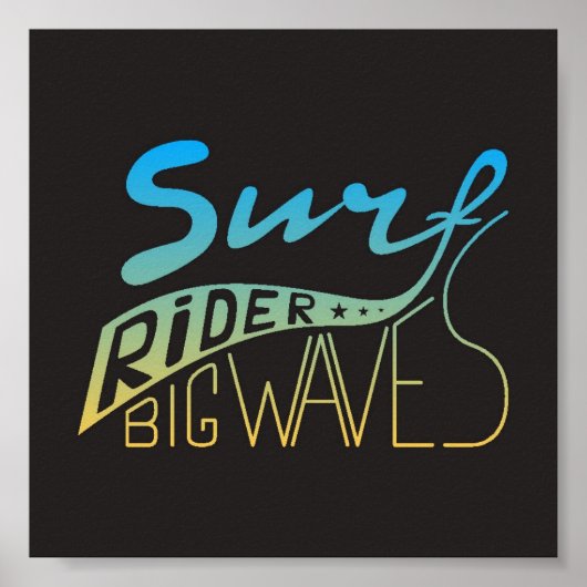 Surf Rider Big Waves Poster (Voorkant)
