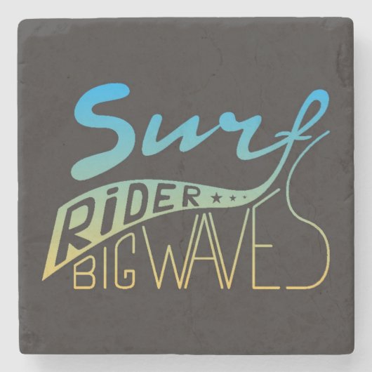 Surf Rider Big Waves Stenen Onderzetter (Voorkant)