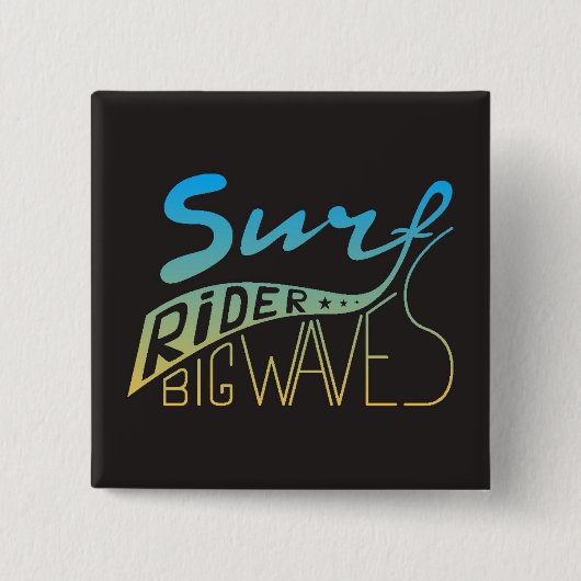 Surf Rider Big Waves Vierkante Button 5,1 Cm (Voorkant)