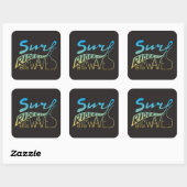 Surf Rider Big Waves Vierkante Sticker (Vel)