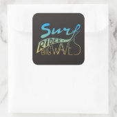 Surf Rider Big Waves Vierkante Sticker (Tas)