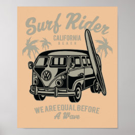 Surf Rider California Beach Poster