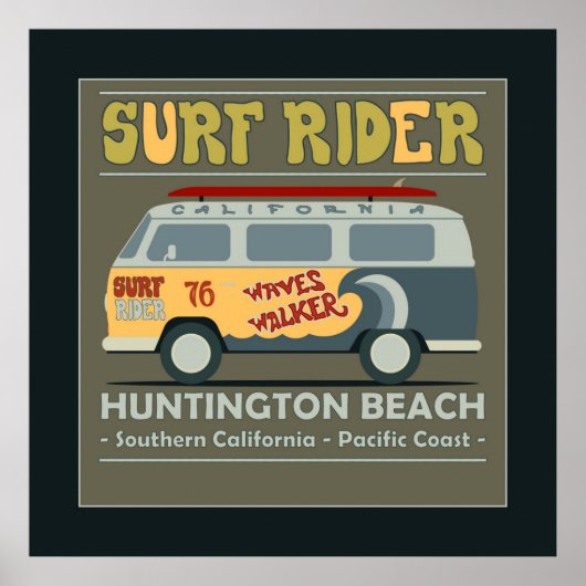 Surf Rider Huntington Beach Poster (Voorkant)