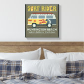 Surf Rider Huntington Beach Poster Canvas Afdruk (Insitu (Slaapkamer))