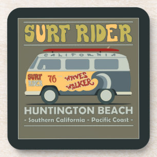 Surf Rider Huntington Beach Poster Drankjes Onderzetter