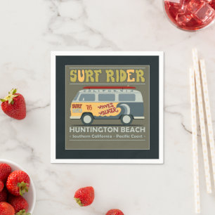 Surf Rider Huntington Beach Poster Servet