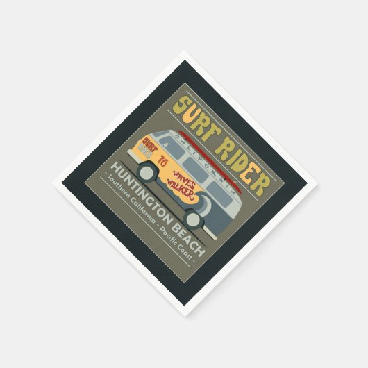 Surf Rider Huntington Beach Poster Servet (Hoek)