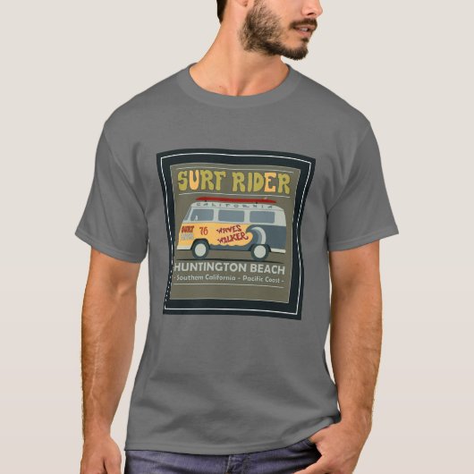 Surf Rider Huntington Beach Poster T-shirt (Voorkant)