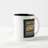 Surf Rider Huntington Beach Poster Tweekleurige Koffiemok (Voorkant rechts)