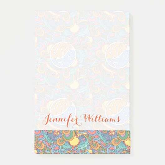 Surf Rider Pattern | Jouw namen toevoegen Post-it® Notes (Voorkant)