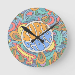 Surf Rider Pattern Ronde Klok
