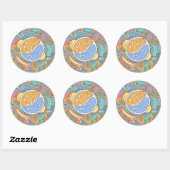 Surf Rider Pattern Ronde Sticker (Vel)