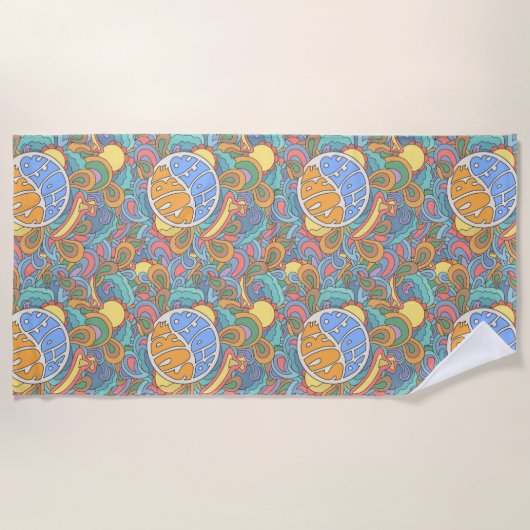 Surf Rider Pattern Strandlaken (Voorkant)