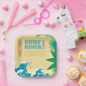 Surf Rider Surf wedstrijd |1983 Papieren Bordje (Feest)